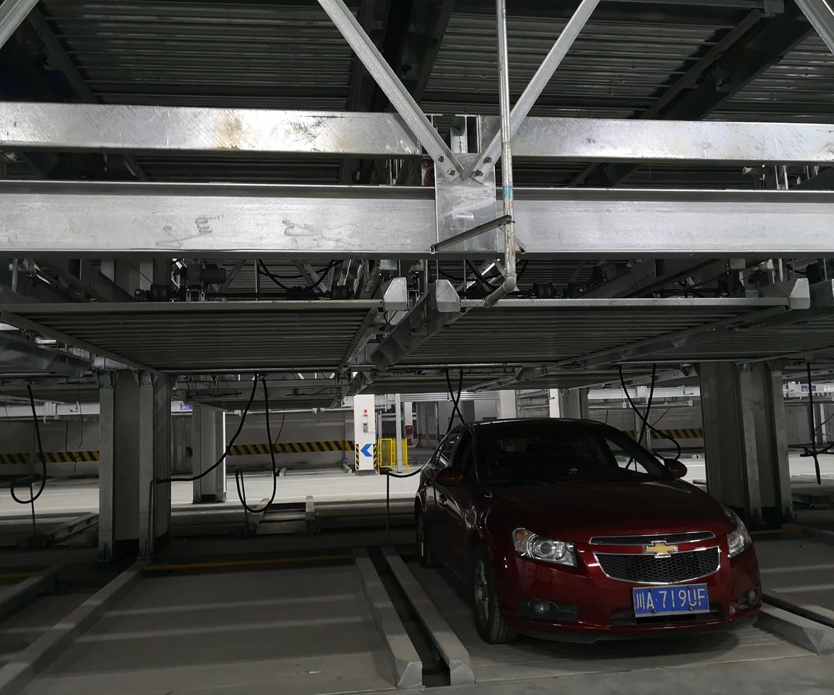 负二正三地坑式PSH5-D2五层升降横移机械式立体停车库